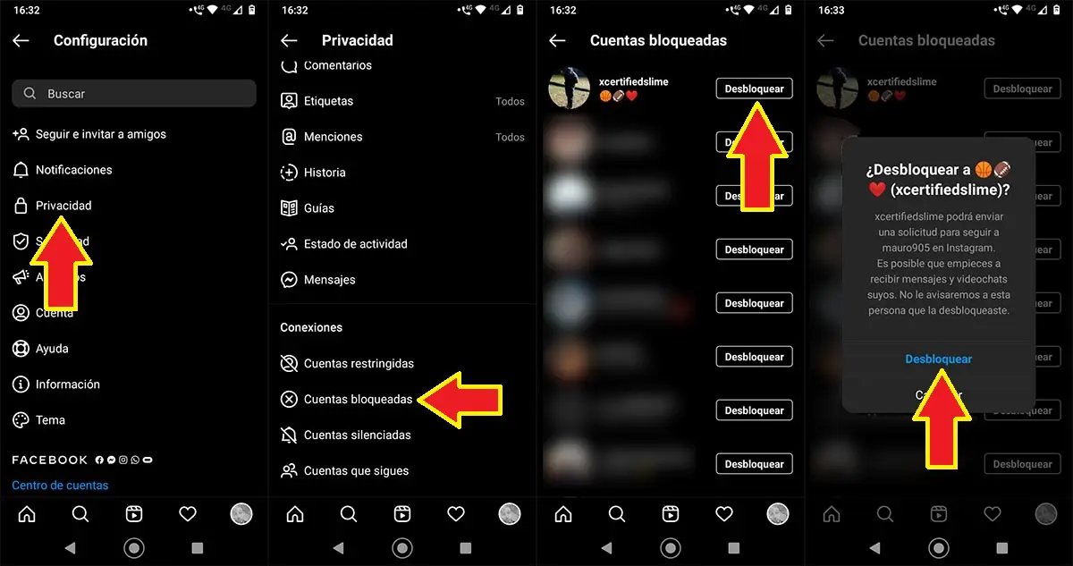 Como Desbloquear Personas De Instagram