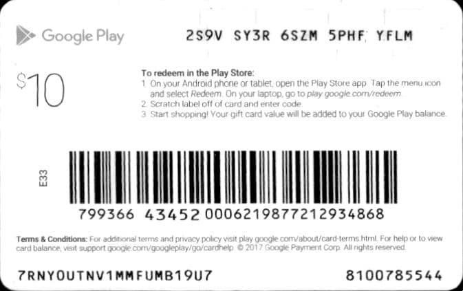 Como Raspar Una Tarjeta De Google Play