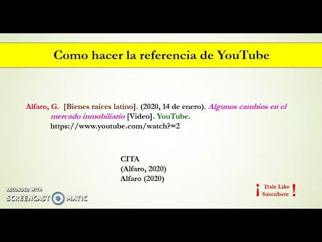 Como Se Referencia Un Video De Youtube