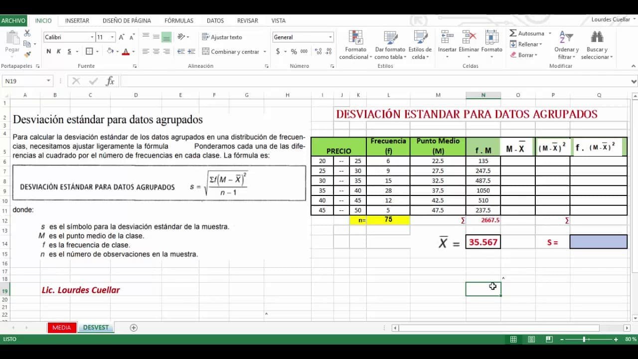 Desviación estándar en Excel: Tutorial paso a paso