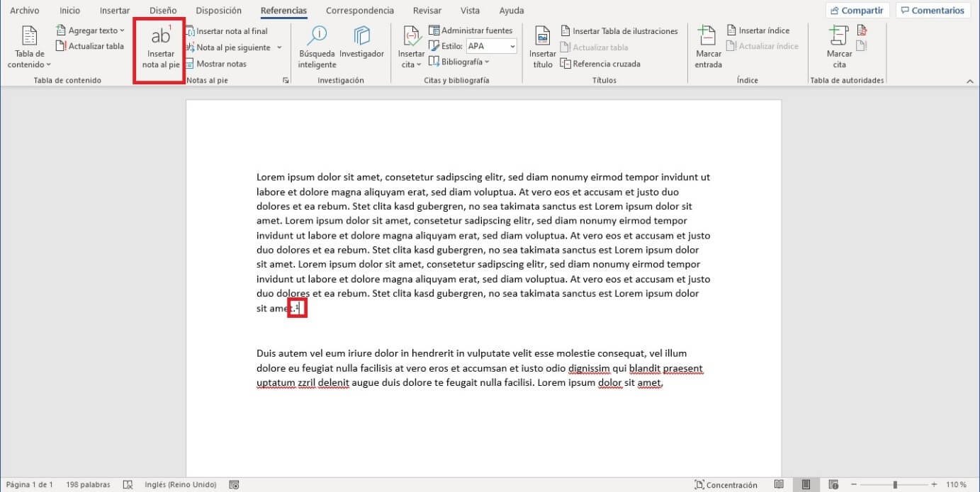 Nota a pie de página en Word: Tutorial fácil paso a paso